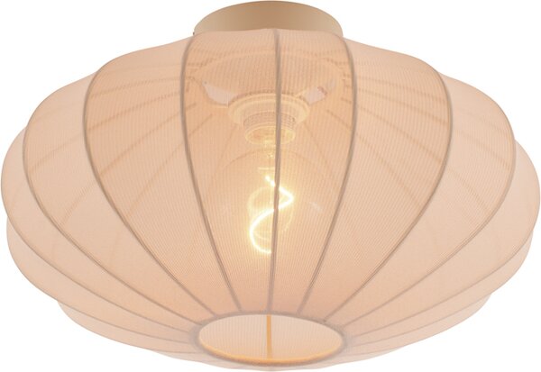 QAZQA - Lampada da soffitto di design I Lampada da soffitto I Lampada I Lampada beige - Bida I Soggiorno I Camera da letto - Tessile rotondo - Adatto a LED E27