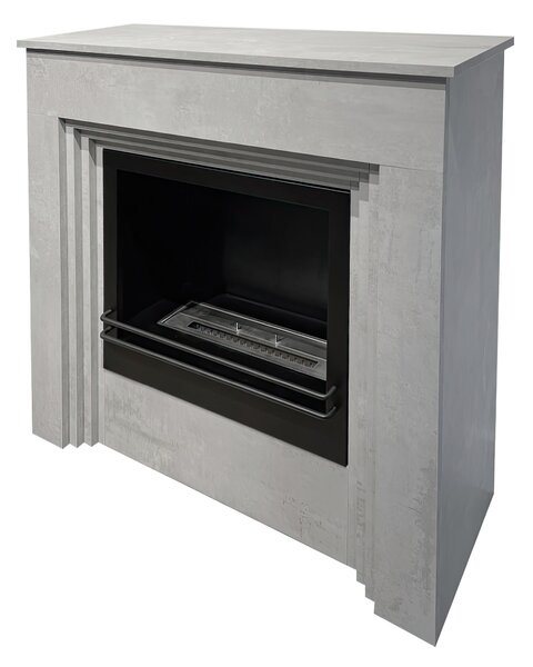 Camino a bioetanolo da terra BELLINI in legno effetto Cemento Made in Italy L96 x P35 x H96