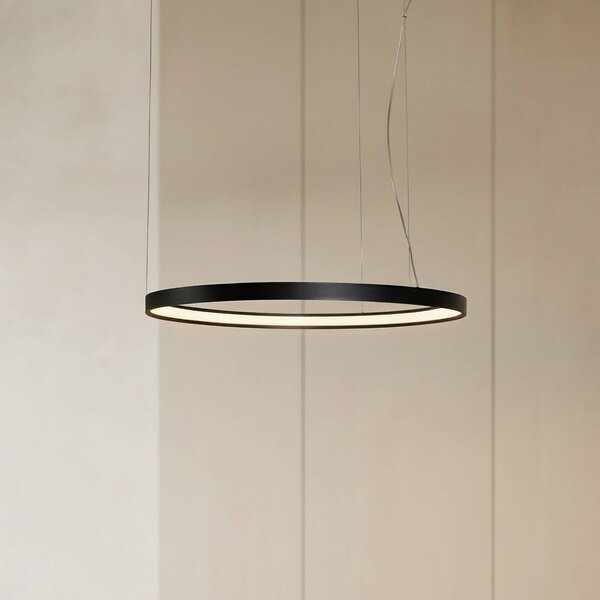 Lampada LED a sospensione Rio 78 orizzontale 3.000K nera SOLLUX LIGHTING, Nero, Cucina, Alluminio, Moderno