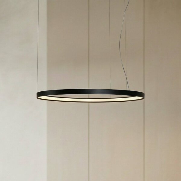 Lampada LED a sospensione Rio 110 orizzontale 3.000K nera SOLLUX LIGHTING, Nero, Cucina, Alluminio, Moderno