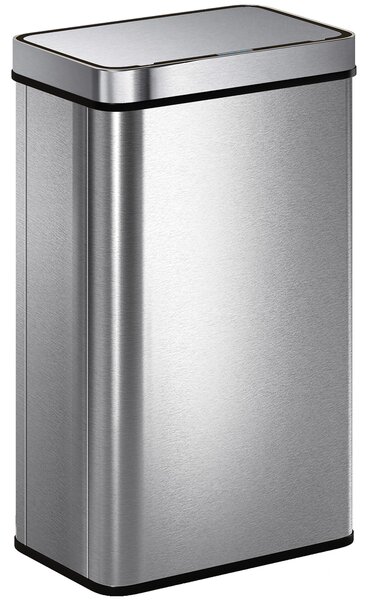 HOMCOM Cestino con sensore 60 L, coperchio automatico, acciaio inox, versatile, colore argento | Aosom Italy