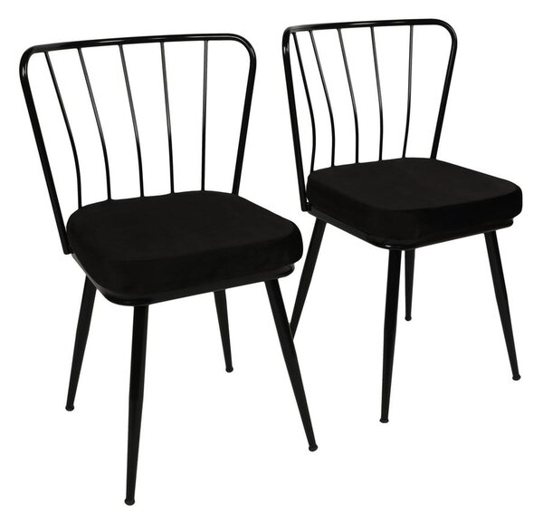 Sedie da pranzo in metallo nero in un set di 2 Yildiz - Kalune Design