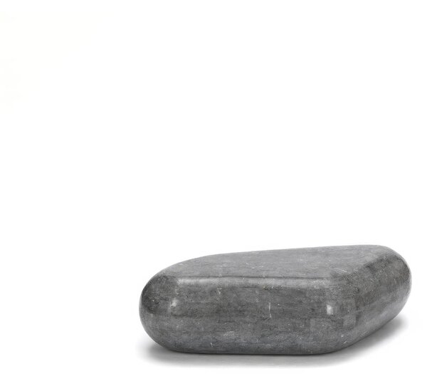 Tavolino Sasso Medium Linea Stone Decor E5, 98x52xH27 cm, Finitura Grigio, Base in Pietra Fossile Gray Stone