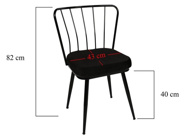 Sedie da pranzo in metallo nero in un set di 2 Yildiz - Kalune Design