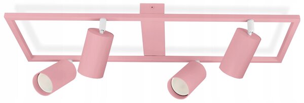 FKL DESIGN Home Lampada da soffitto Deco Lampada da soffitto Lampada per bambini Lampada per bambini a 4 luci GU10 Paralume regolabile Lampada di serie (N975-RS4-R)