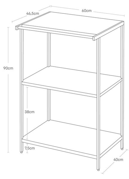 Scaffale bianco opaco in acciaio 60x90x46,5 cm Tower – YAMAZAKI