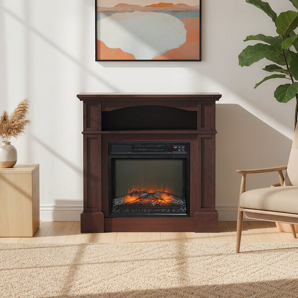 HOMCOM Camino elettrico effetto fiamme, con LED di luminosità regolabile con telecomando, 1800 W, 80,5 x 32,3 x 80,5 cm | Aosom Italy