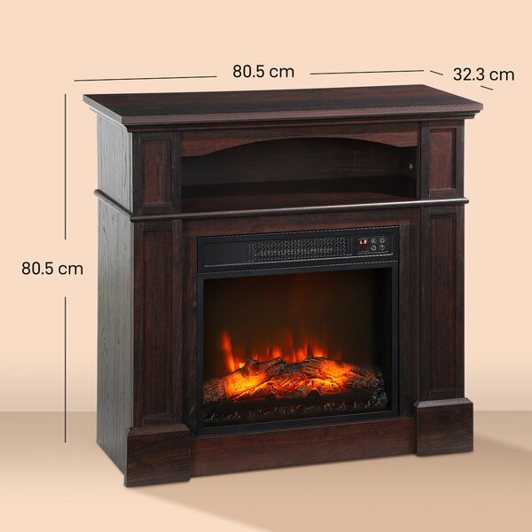 HOMCOM Camino elettrico effetto fiamme, con LED di luminosità regolabile con telecomando, 1800 W, 80,5 x 32,3 x 80,5 cm | Aosom Italy