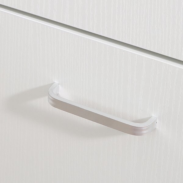 HOMCOM Scrivania angolare girevole 180°, con libreria, cassetto e armadietto, 117x82x74cm, Bianco | Aosom Italy