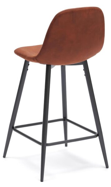 Sgabello in similpelle Brigitte Kitchen & Living 42x52xH93 cm, Seduta marrone, Schienale marrone, Gambe antracite, Materiale Similpelle e Metallo