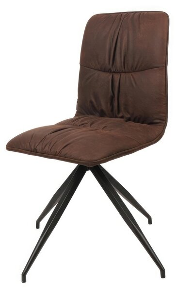 Sedia in Tessuto Alba Design Twist 43x38xH86.5 cm, Seduta e Schienale Marrone, Gambe Nero, Materiale Microfibra Effetto Velluto e Metallo