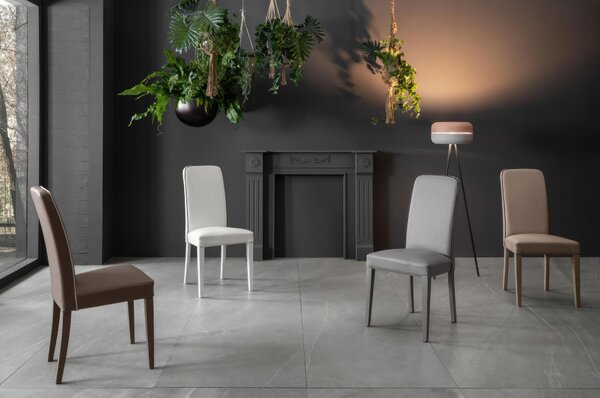 Sedia in Similpelle Anita Kitchen & Living 59x46xH99 cm, Colore Grigio Scuro, Materiale Legno