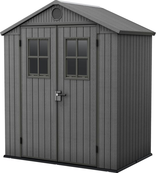 Casetta da giardino Keter Darwin 6x4, 190x122x221 cm, resistente alle intemperie, con doppie porte e lucernario