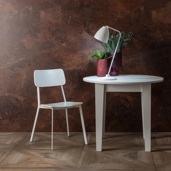 Sedia in Legno Laccato Woody Design Twist 51x51.5xH82 cm, Colore Bianco, Materiale Seduta e Schienale in Legno, Gambe in Metallo
