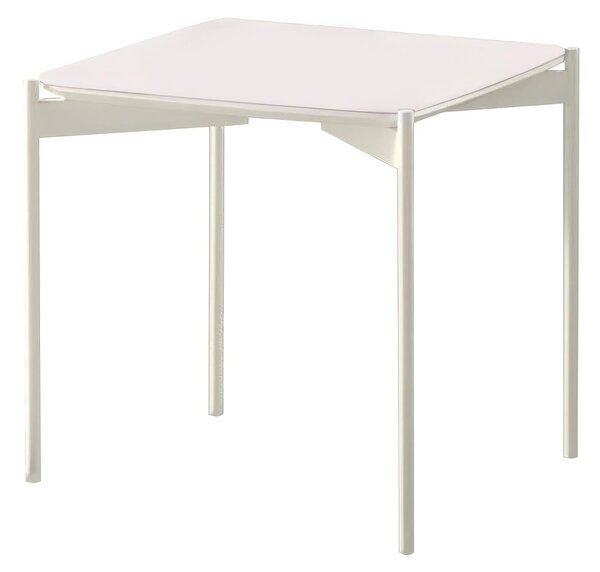 Tavolino Design twist 45x45xh45 cm, Colore Top Bianco, Base Bianco, Materiale Top Ceramica, Base Metallo