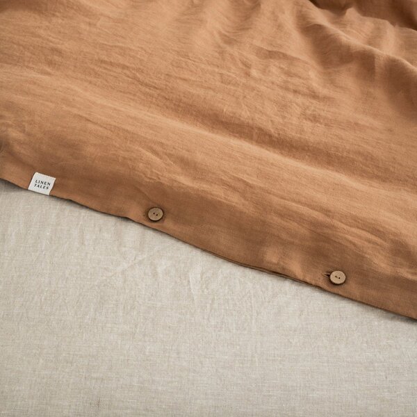Biancheria marrone per letto matrimoniale 200x200 cm Camel - Linen Tales