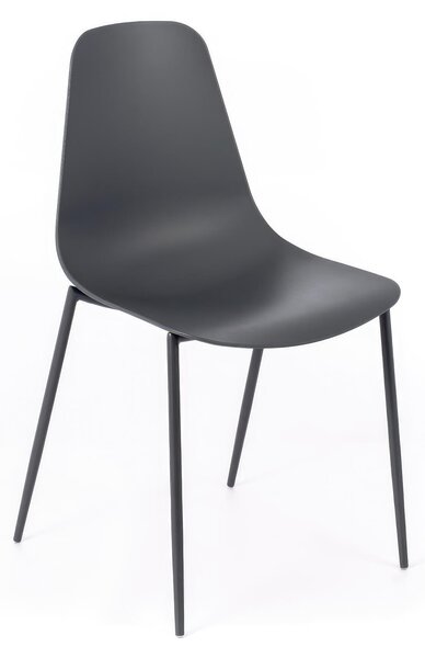 SEDIA Frida Design twist 49x48.5xH88 cm, Grigio Scuro, Polipropilene e Metallo