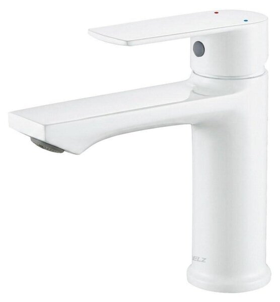 Miscelatore monocomando per lavabo, bagno, colore bianco, diametro 96 mm, antispruzzo