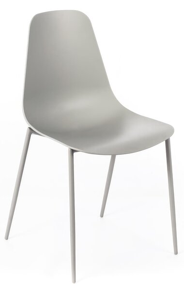 Sedia Frida Design twist 49x48,5xH88 cm, Grigio chiaro, Polipropilene e Metallo