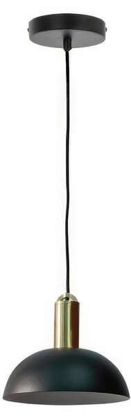 Lampada a Sospensione Spica Design Twist 20x20 x H150 cm, Colore Paralume Nero Opaco; Cavo Nero Opaco; Rosone Nero, Materiale Metallo