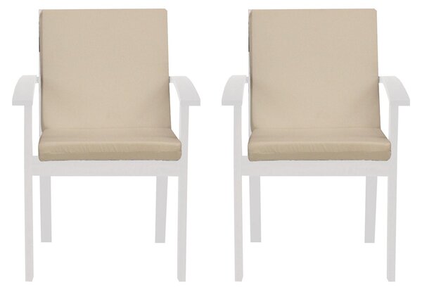 Set 2 Cuscini per Sedia da Giardino 90x45x5 cm in Poliacrilico Allegro Ecru