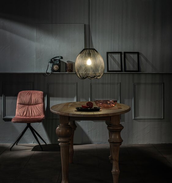 Lampada a Sospensione Jaula Design Twist, 35x35xH150 cm, Colore Nero Lucido, Materiale Metallo