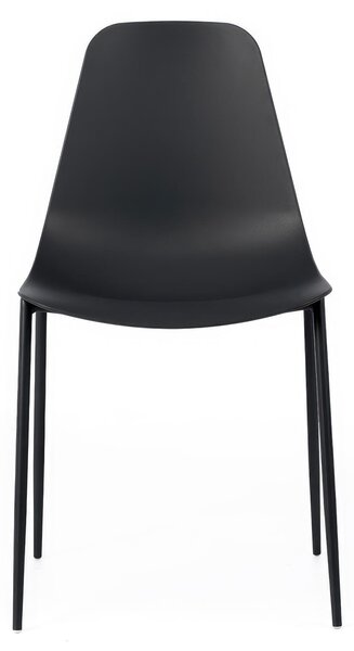 Sedia Frida Kitchen & Living 49x48.5xH88 cm, Nero, Seduta e Schienale in Polipropilene, Struttura in Metallo