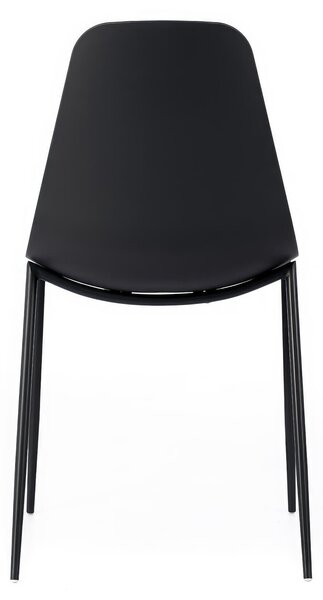 Sedia Frida Kitchen & Living 49x48.5xH88 cm, Nero, Seduta e Schienale in Polipropilene, Struttura in Metallo