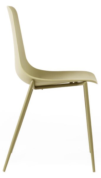 Sedia Frida Kitchen & Living 49x48.5xH88 cm, Giallo, Seduta e Schienale in Polipropilene, Gambe in Metallo