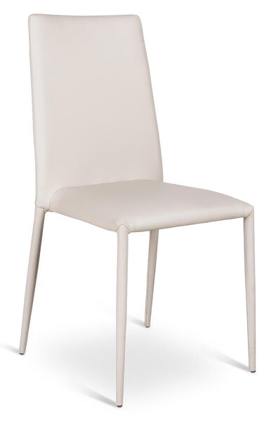 Sedia in Similpelle Cleo Kitchen & Living E5 40x42xH96 cm, Seduta e Schienale Grigio Chiaro, Gambe Grigio, Struttura in Metallo