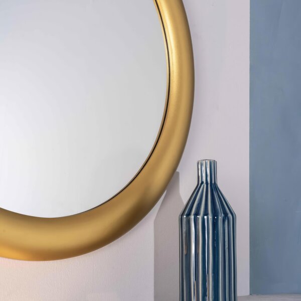 Specchio da parete Icaro Madie e Complementi d'arredo E5, 80x6xH80 cm, Cornice oro, Struttura Legno