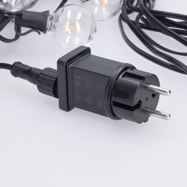 Brilagi - Catena decorativa LED da esterno GIRLANDA 25xE12 20 m nera IP44 bianco caldo
