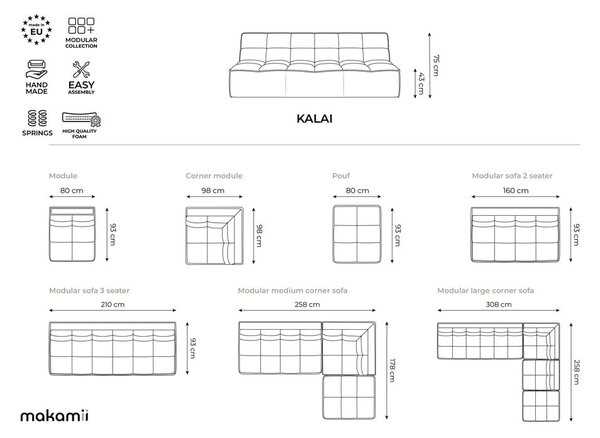 Divano angolare componibile Kalai – Makamii