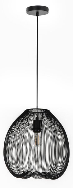 Lampada a Sospensione 35x35xH150 cm in Metallo Jaula Nero