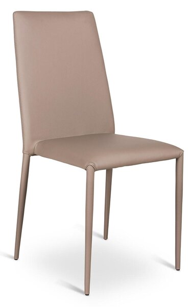Sedia Seduta e schienale rivestiti in similpelle imbottita Madello CLEO dimensioni 40x42x h 96 cm - peso 5,5 kg sedia IMPILABILE colore Tortora