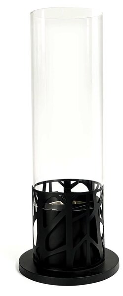 Biocamino da terra con Struttura in metallo verniciato e Vetro temperato Dimensioni 20,3x20,3x h50 cm - peso 2,6 kg Riscalda 20 MQ Potenza 2 Kw/h colore nero