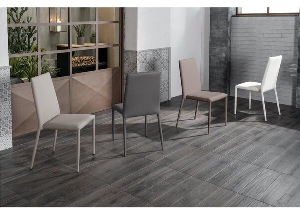 Sedia Seduta e schienale rivestiti in similpelle imbottita Madello CLEO dimensioni 40x42x h 96 cm - peso 5,5 kg sedia IMPILABILE colore Grigio scuro