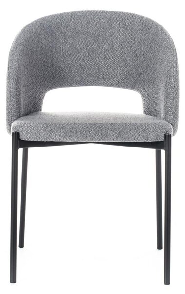 Sedia di tessuto imbottito, la quale presenta uno schienale circolare MOD GRETA dimensioni 52x55,5x h 78,8 cm - peso 3,5 kg schienale e seduta colore Grigio Chiaro