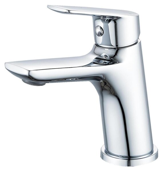 Miscelatore monocomando per lavabo, rubinetto in ottone cromato, diametro 86 mm, valvola in Vetroceramica