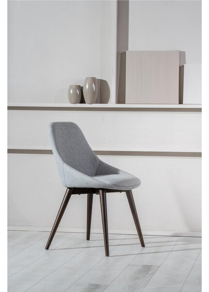 Sedia forma arrotondata con schienale e della seduta imbottita NON Sfoderabile MOD. ASTRID dimensioni 58x49x h 85 cm - peso 7,5 kg sedia in tessuto imbottito grigio chiaro