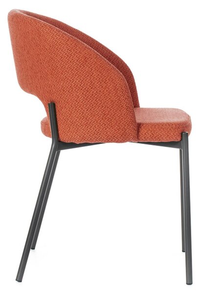 Sedia di tessuto imbottito, la quale presenta uno schienale circolare MOD GRETA dimensioni 52x55,5x h 78,8 cm - peso 3,5 kg schienale e seduta colore Arancio