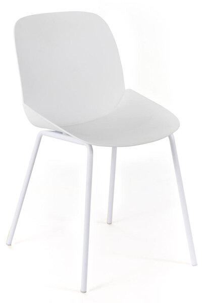Seduta schienale in Polipropilene con struttura e gambe in metallo MODELLO EVA dimensioni 55x46 xh 79 cm - peso 4,8 colore bianco