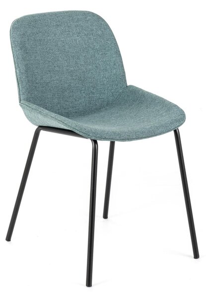 Sedia dalle linee morbide ed Rivestimento tessuto danno forma a MODELLO EVA dimensioni52x46x h 80 cm - peso 5,5 kg sedia in tessuto Rivestimento acquamarina