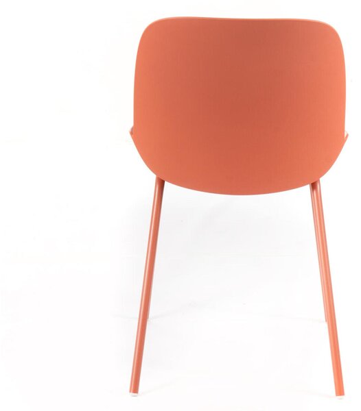 Seduta schienale in Polipropilene con struttura e gambe in metallo MODELLO EVA dimensioni 55x46 xh 79 cm - peso 4,8 colore ruggine