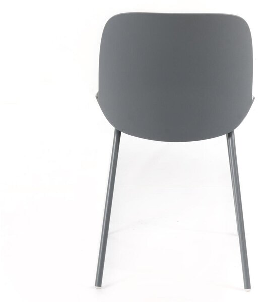 Seduta schienale in Polipropilene con struttura e gambe in metallo MODELLO EVA dimensioni 55x46 xh 79 cm - peso 4,8 colore Grigio