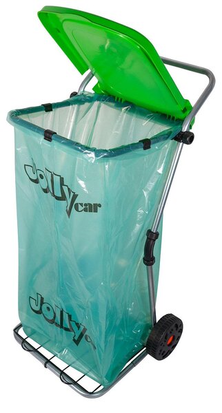 Pattumiera da Esterno Carrello Portasacco con Ruote in Acciaio Zincato Agrati