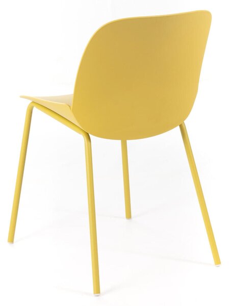 Seduta schienale in Polipropilene con struttura e gambe in metallo MODELLO EVA dimensioni 55x46 xh 79 cm - peso 4,8 colore Senape