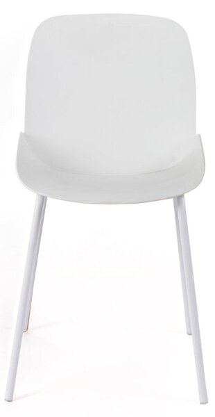 Seduta schienale in Polipropilene con struttura e gambe in metallo MODELLO EVA dimensioni 55x46 xh 79 cm - peso 4,8 colore bianco