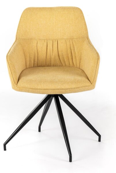 Sedia Caratterizzata da invitanti braccioli e dalla forma della seduta a conchiglia MODELLO GAIA dimensioni 56x56x h 87 cm - peso 18,5 kg sedia in tessuto Rivestimento Giallo