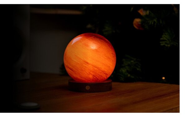 Decorazione luminosa marrone scuro con ricarica USB ø 12 cm Sand Storm – Gingko